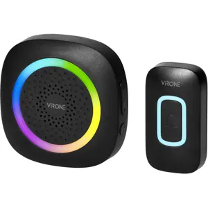 Campainha sem fios 230Vac RGB com 60 melodias - alcance 300m - IP44
