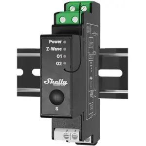 Módulo para calha DIN c/ 2 relés e medição de energia para automação Z-Wave™ - 110/240VAC 16A