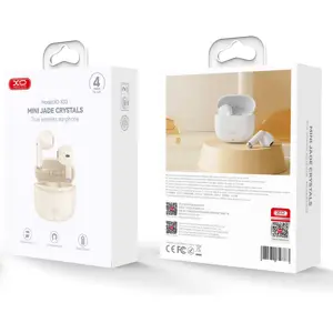 Auriculares earbuds TWS Bluetooth 5.3 c/ estojo de bateria - Bege
