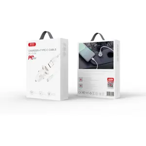 Carregador de Isqueiro (12..24VDC) USB-A QC3.0 + USB-C PD 30W (c/ cabo USB-C) - Branco