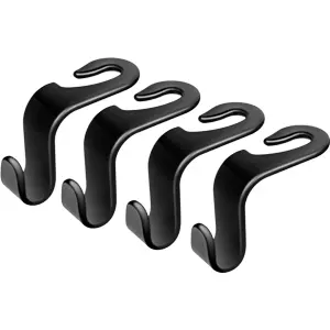 Conjunto de 4 ganchos para asiento de coche - máx. 20kg - negro