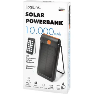 Powerbank Solar 10.000mAh c/ lanterna LED + SOS (USB-C PD 2.0 + USB-A QC 3.0) - IP44