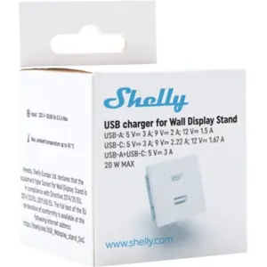 Módulo cargador USB (USB-A + USB-C) 20W para Soporte de Wall Display – Blanco