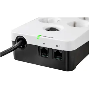 Bloco de 8 tomadas + 2x USB-A + RJ11 c/ proteção de sobretensão + interruptor - cabo 1.5m