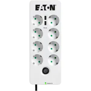 Bloco de 8 tomadas + 2x USB-A + RJ11 c/ proteção de sobretensão + interruptor - cabo 1.5m
