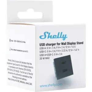 Módulo cargador USB (USB-A + USB-C) 20W para Soporte de Wall Display – Negro