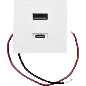 Módulo cargador USB (USB-A + USB-C) 20W para Soporte de Wall Display – Blanco