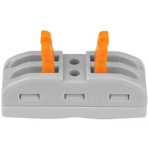 Ligador rápido 2 conexiones doble (en línea) (0.08...4mm²) con patillas