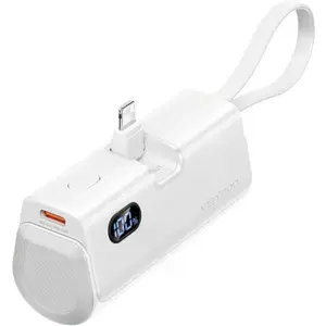 Powerbank Tipo Dongle 4800mAh 22.5W c/ ficha Lightning e cabo USB-C - Branco