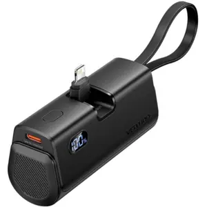 Powerbank Tipo Dongle 4800mAh 22.5W c/ ficha Lightning e cabo USB-C - Preto
