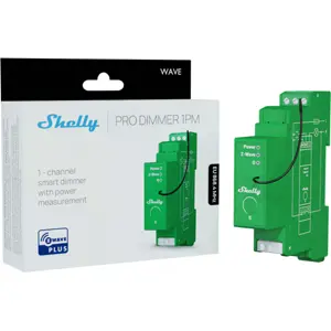 Módulo controlador Dimmer inteligente Z-Wave p/ calha DIN - 1 canal 200W c/ medição