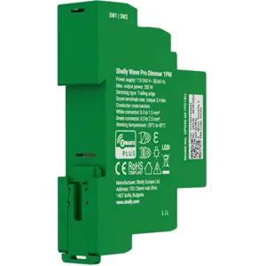 Módulo controlador Dimmer inteligente Z-Wave p/ calha DIN - 1 canal 200W c/ medição