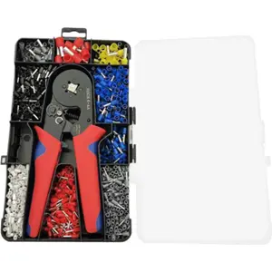Conjunto de 1400 ponteiras isoladas com alicate de cravar (0.25-10mm²)