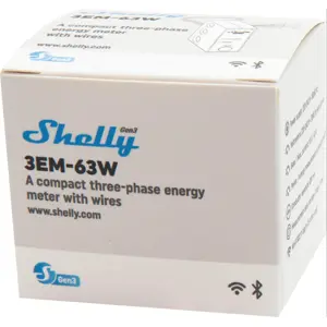Módulo medidor de consumo trifásico WiFi c/ 3 TC's incorporados de 63A e Fios