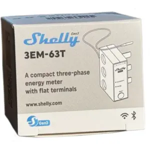 Módulo medidor de consumo trifásico WiFi c/ 3 TC's incorporados de 63A e Terminais