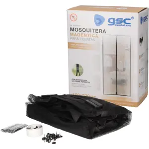 Rede mosquiteira magnética + velcro para portas 220x100cm - Preto