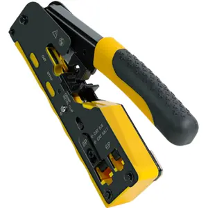 Alicate para cravar fichas RJ11 / RJ12 / RJ45 de tecnologia passante