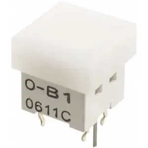 Botón TACT 24Vdc SPST 12x12mm - Blanco con LED rojo