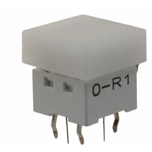 Botón TACT 24Vdc SPST 12x12mm - Blanco con LED rojo
