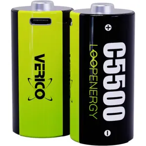 Conjunto de 2 Baterias Li-Ion recarregáveis via USB-C - C 1.5V 5550mWh