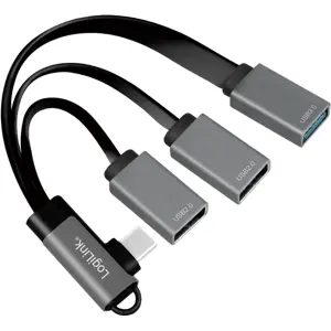Cabo Hub USB-C 3.1 90º ➝ 3x USB-A fêmea - 150mm