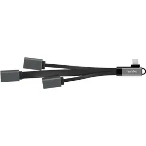 Cabo Hub USB-C 3.1 90º ➝ 3x USB-A fêmea - 150mm