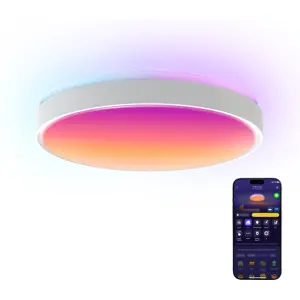 Plafon LED inteligente (Wi-Fi + Matter) RGBWW + RGBICWW 110-240VAC 28W 2700-6500K Ø39cm