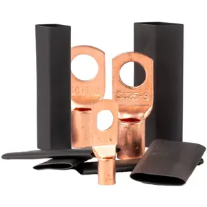 Sortido de terminais olhal em cobre e mangas termo-retrateis [140 pcs]