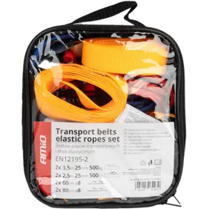 Conjunto completo de cintas estiradoras y cuerdas elásticas para transporte [máx 500kg]