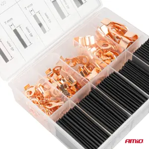 Sortido de terminais olhal abertos em cobre e mangas termo-retrateis [160 pcs]