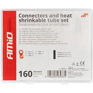 Sortido de terminais olhal abertos em cobre e mangas termo-retrateis [160 pcs]