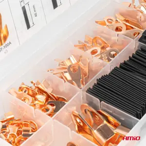 Sortido de terminais olhal abertos em cobre e mangas termo-retrateis [180 pcs]