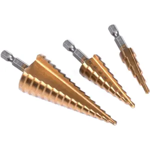 Kit de 3 brocas escalonadas HSS Ø4..32mm