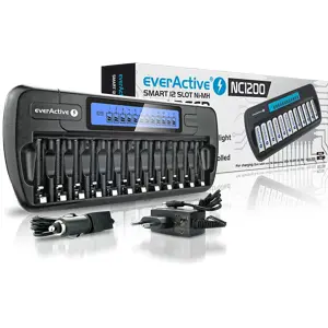 Carregador para 1-12 baterias AA e AAA com LCD