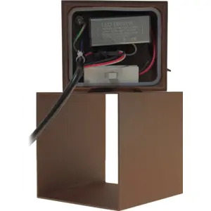 Aplique Cubo de parede LED COB 230V 2x5W CCT c/ abas orientáveis IP65 - Ferrugem