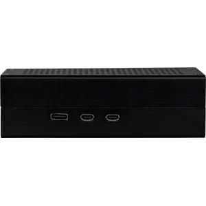 Caixa de alumínio preta com ventilação ativa para Raspberry Pi 5 + M.2 HAT