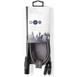 Cabo XLR macho 3pin - 2x RCA macho - 1.5m