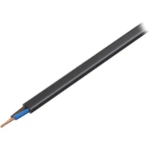 Cabo elétrico plano H03VVH2-F 2x0.75mm² Preto (rolo de 100m)