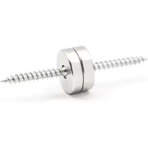 Íman Neodymium (NdFeB) redondo com furo p/ parafuso N35 - Ø15x4mm [Polo Sul]