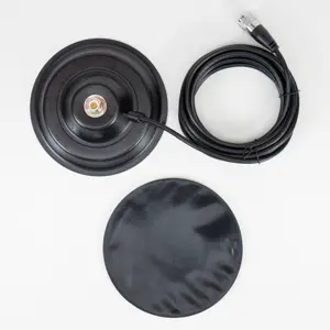 Base magnética c/ rosca PL Ø145mm + Cabo RG58 (c/ PL259) 4m