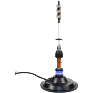 Antena CB [~9 km] c/ base magnética - 70cm (4m RG58 - PL259)