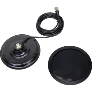 Base magnética c/ rosca PL Ø170mm + Cabo RG58 (c/ PL259) 4m
