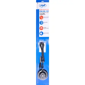 Antena CB [~12 km] c/ base magnética - 100cm (4m RG58 - PL259)
