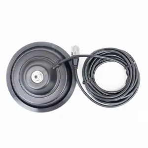 Base magnética c/ rosca PL Ø145mm + Cabo RG58 (c/ PL259) 4m