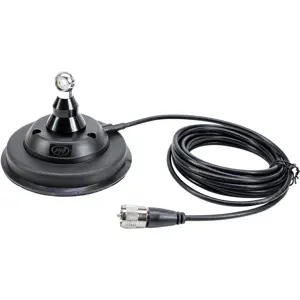 Base magnética DV (mariposa) Ø125mm + Cable RG58 (c/ PL259) 4m