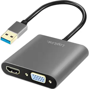 Adaptador/conversor USB-A 3.0 ➝ HDMI-A + VGA 1080p - 0.15m