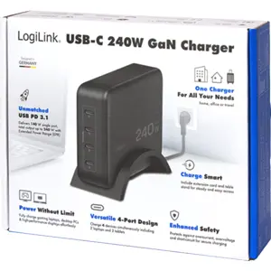 Estación de carga GaN 240W - 4x USB-C (PD 3.1)