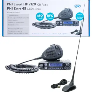 Kit Rádio CB PEscort HP 7120 + Antena Extra 48 c/ Base Magnética