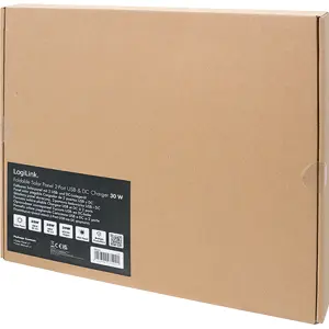 Painel solar monocristalino dobrável 30W c/ USB-A + USB-C + DC 5.5x2.1 - IP65 - 620x290mm