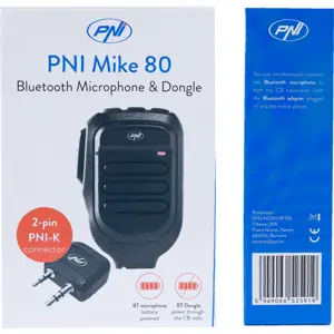 Microfone sem Fio + Dongle Jack-Bluetooth - canal duplo (compatível c/ HP8001L)